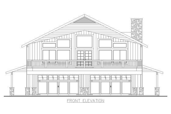 Exterior - Front Elevation 3 for Barndominium House Plan #117-1008 - 3 bed, 3 bath