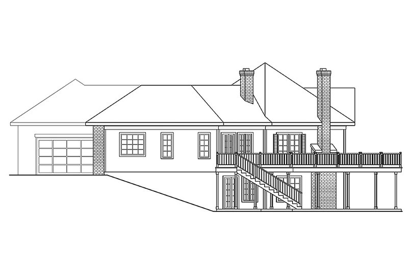 Home Plan - Exterior - Rear Elevation for Ranch House Plan #124-203 - 3 bed, 2 bath