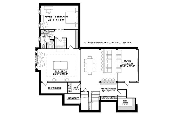 Floor Plan - Lower Floor for Country House Plan #928-12 - 4 bed, 4.5 bath
