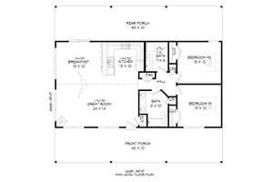 Floor Plan - Main Floor for Traditional House Plan #932-518 - 2 bed, 1.5 bath