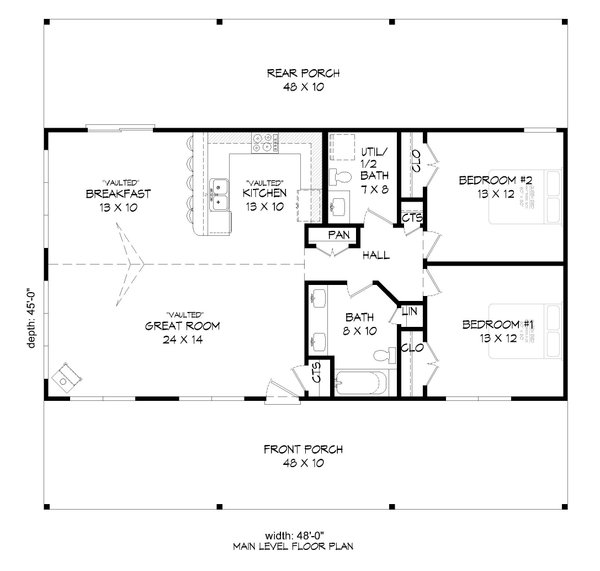 Traditional Floor Plan - Main Floor Plan #932-518