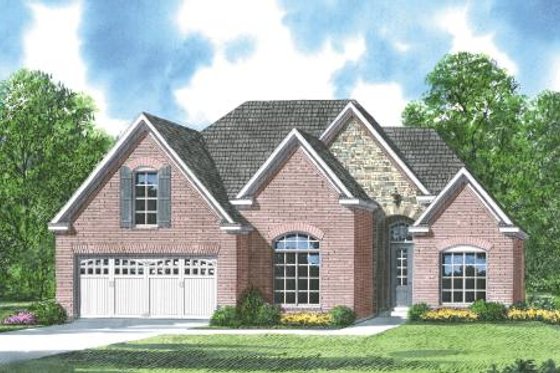 Exterior - Front Elevation for European House Plan #424-295 - 3 bed, 2 bath