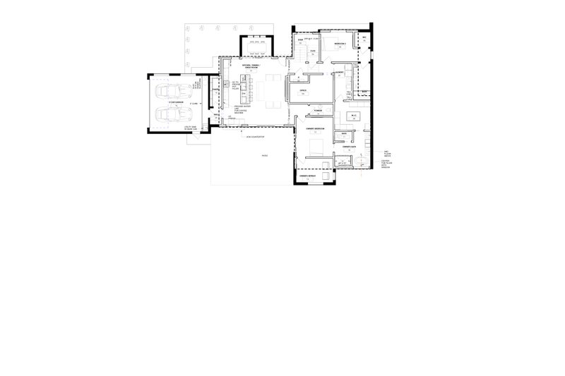 House Blueprint - Floor Plan - Main Floor for Contemporary House Plan #1129-18 - 4 bed, 3.5 bath