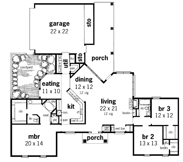 European Floor Plan - Main Floor Plan #45-135
