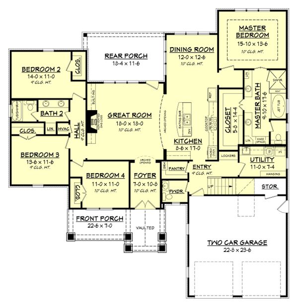 Home Plan - Craftsman Floor Plan - Main Floor Plan #430-152