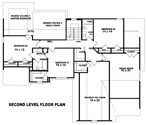 Traditional Floor Plan - Upper Floor Plan #81-978