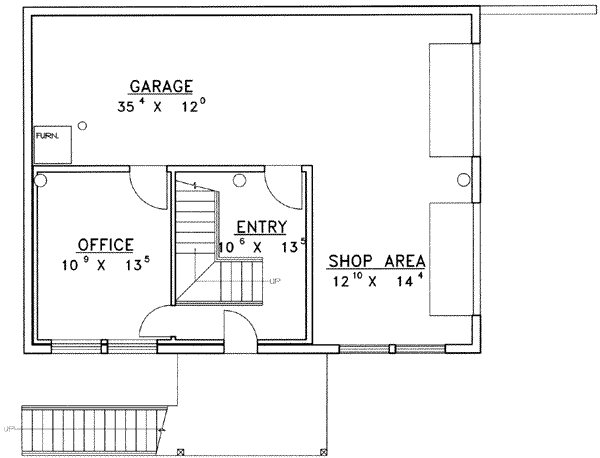 House Design - Log Floor Plan - Lower Floor Plan #117-414