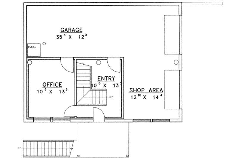 Home Plan - Floor Plan - Lower Floor for Log House Plan #117-414 - 1 bed, 1 bath