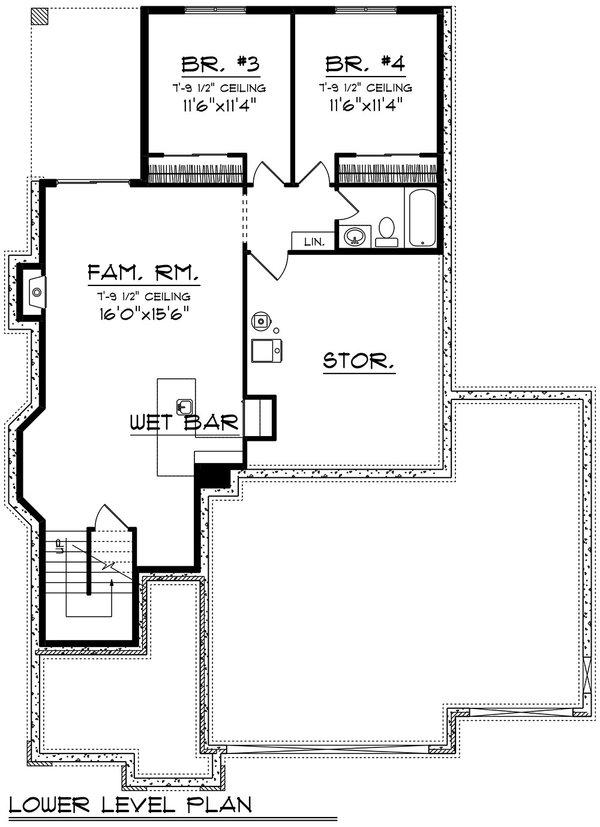 Dream House Plan - Modern Floor Plan - Lower Floor Plan #70-1518