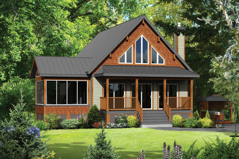 Architectural House Design - Cabin Exterior - Front Elevation Plan #25-4291