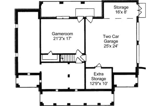 Floor Plan - Lower Floor for Southern House Plan #37-104 - 4 bed, 4 bath