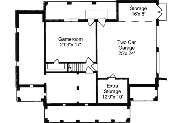 Home Plan - Southern Floor Plan - Lower Floor Plan #37-104