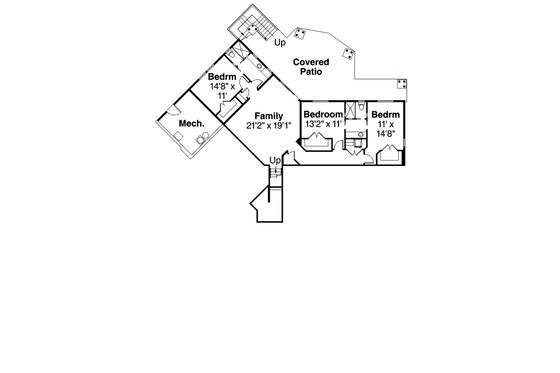 Floor Plan - Lower Floor for Craftsman House Plan #124-913 - 4 bed, 3.5 bath