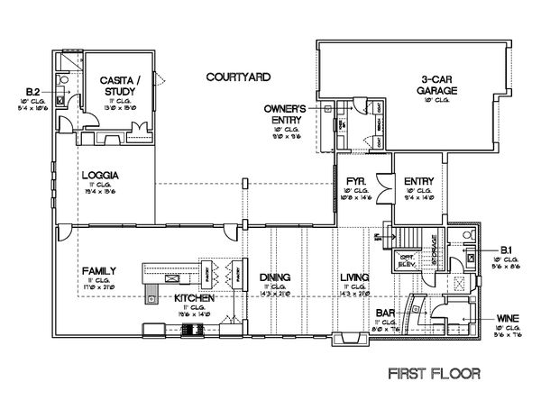Contemporary Floor Plan - Main Floor Plan #449-21