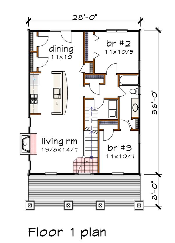 Architectural House Design - Cabin Floor Plan - Main Floor Plan #79-192