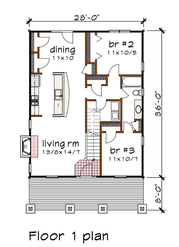 Cabin Floor Plan - Main Floor Plan #79-192