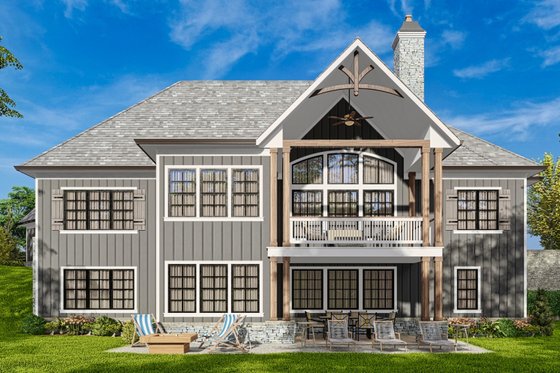 Exterior - Rear Elevation 1 for Craftsman House Plan #54-435 - 3 bed, 2.5 bath