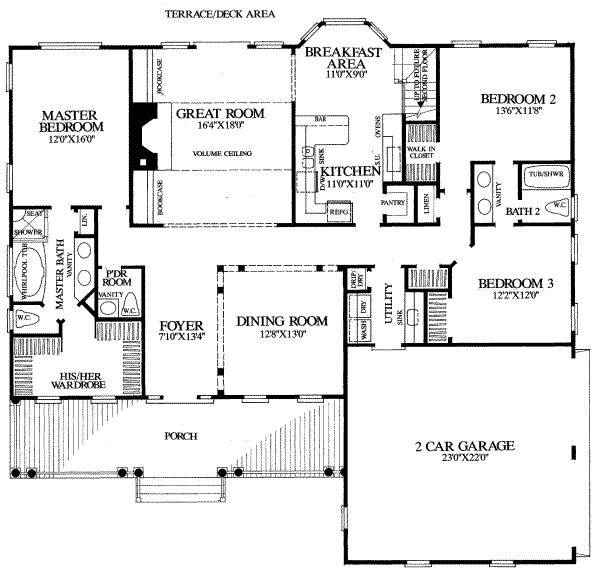 Country Floor Plan - Main Floor Plan #137-182
