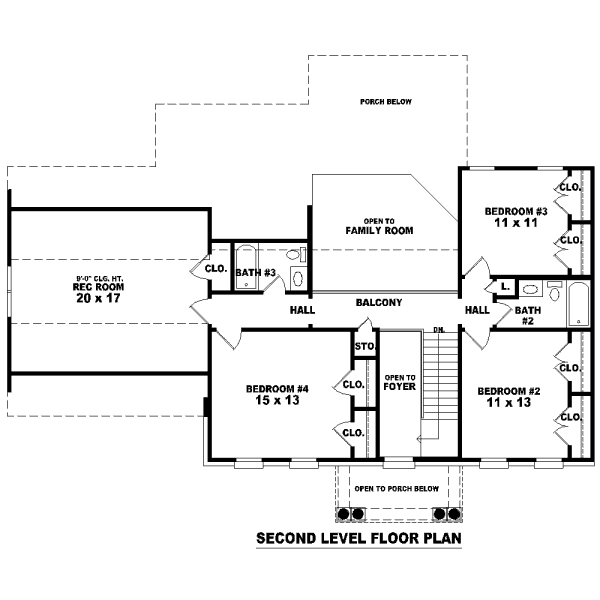 Classical Floor Plan - Upper Floor Plan #81-13650