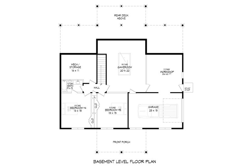 House Plan Design - Floor Plan - Lower Floor for Traditional House Plan #932-741 - 3 bed, 2 bath