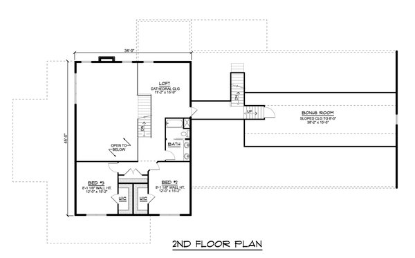 Barndominium Floor Plan - Upper Floor Plan #1064-160