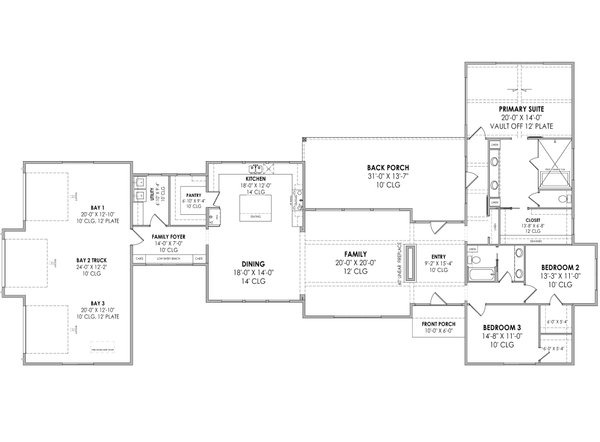 Modern Floor Plan - Main Floor Plan #1096-72