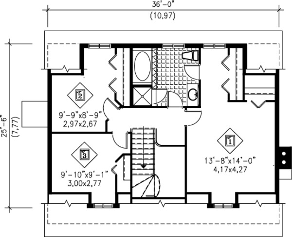 Cottage Floor Plan - Upper Floor Plan #25-4250