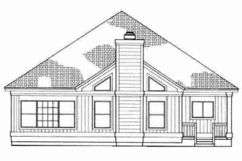 Architectural House Design - Exterior - Rear Elevation for Traditional House Plan #72-323 - 2 bed, 2 bath