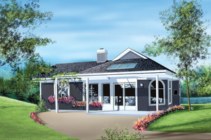 Cottage Exterior - Front Elevation Plan #25-1108