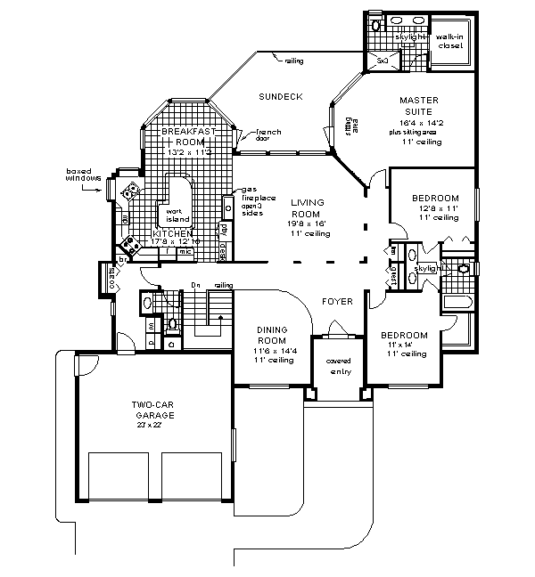 Architectural House Design - European Floor Plan - Main Floor Plan #18-180