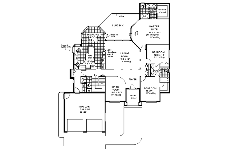 Dream House Plan - Floor Plan - Main Floor for European House Plan #18-180 - 3 bed, 2.5 bath