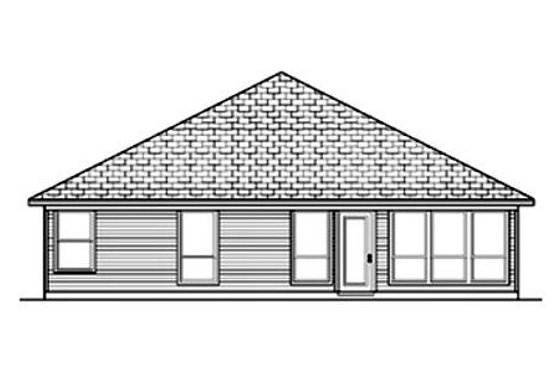 Exterior - Rear Elevation for Traditional House Plan #84-353 - 2 bed, 2 bath