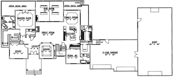 House Blueprint - Traditional Floor Plan - Main Floor Plan #117-243