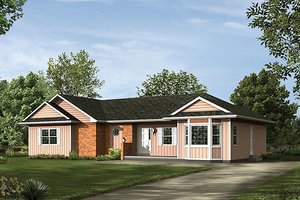 Ranch Exterior - Front Elevation Plan #57-235