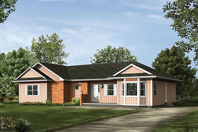 Ranch Style House Plan - 3 Beds 2 Baths 1584 Sq/Ft Plan #57-235
