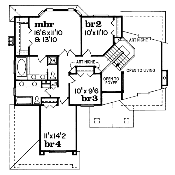 European Floor Plan - Upper Floor Plan #47-482