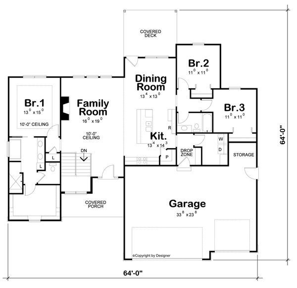 House Blueprint - Farmhouse Floor Plan - Main Floor Plan #20-2541