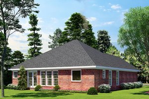 Exterior - Rear Elevation for Ranch House Plan #17-1044 - 3 bed, 2 bath