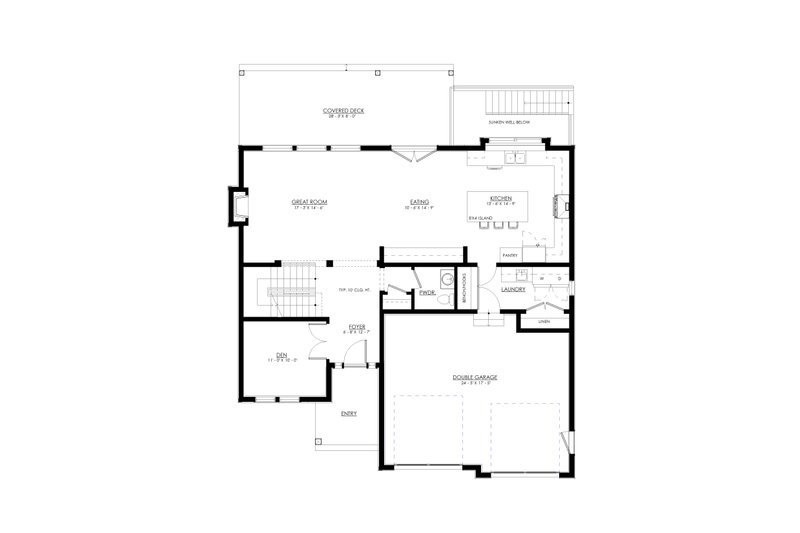 Home Plan - Floor Plan - Main Floor for Farmhouse House Plan #1114-95 - 4 bed, 2.5 bath