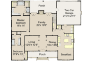 European Style House Plan - 4 Beds 3 Baths 2869 Sq/Ft Plan #37-118 