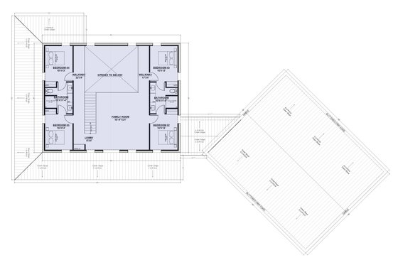 Floor Plan - Upper Floor for Barndominium House Plan #1107-15 - 5 bed, 4 bath