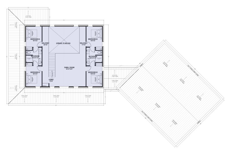 Dream House Plan - Floor Plan - Upper Floor for Barndominium House Plan #1107-15 - 5 bed, 4 bath