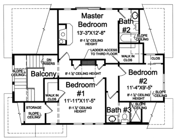 Home Plan - Country Floor Plan - Upper Floor Plan #46-476