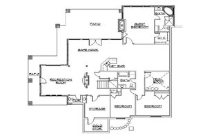 Floor Plan - Lower Floor for Craftsman House Plan #5-466 - 6 bed, 6 bath