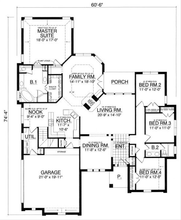 House Plan Design - European Floor Plan - Main Floor Plan #40-394