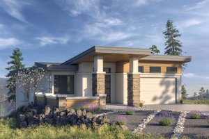 Contemporary Exterior - Front Elevation Plan #1100-80