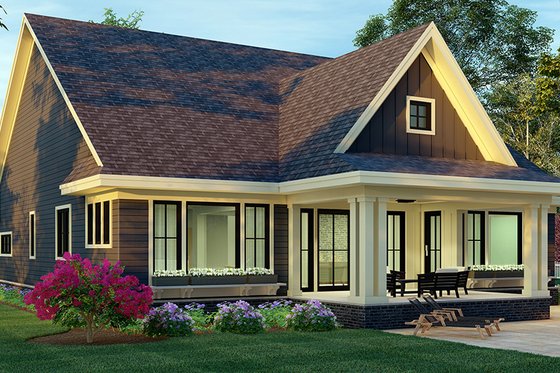 Exterior - Rear Elevation 2 for Craftsman House Plan #51-1173 - 3 bed, 2.5 bath