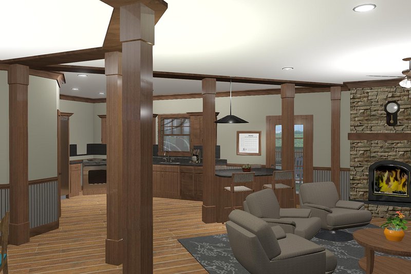 House Blueprint - Interior - Dining Room 1 for Craftsman House Plan #56-718 - 3 bed, 2.5 bath