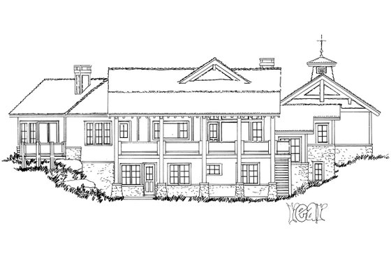 Exterior - Rear Elevation for Country House Plan #942-24 - 3 bed, 2.5 bath