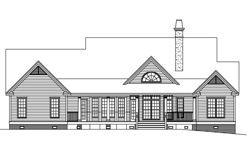Dream House Plan - Exterior - Rear Elevation for Country House Plan #929-20 - 4 bed, 3 bath